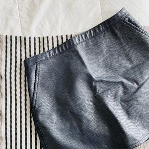 TOPSHOP Navy Faux Snakeskin Skirt